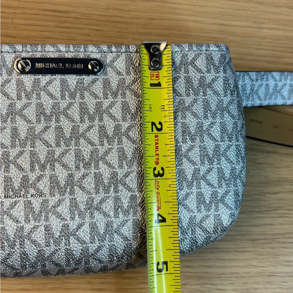 Michael Kors Silver Monogram Logo Belt Bag Pack L/XL 556195‎ Mens Womens
